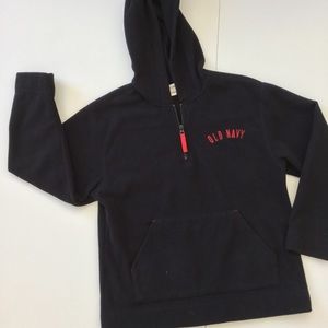 Youth Quarter Zip Fleece Hoodie Black and Red  Unisex Youth Sz 10